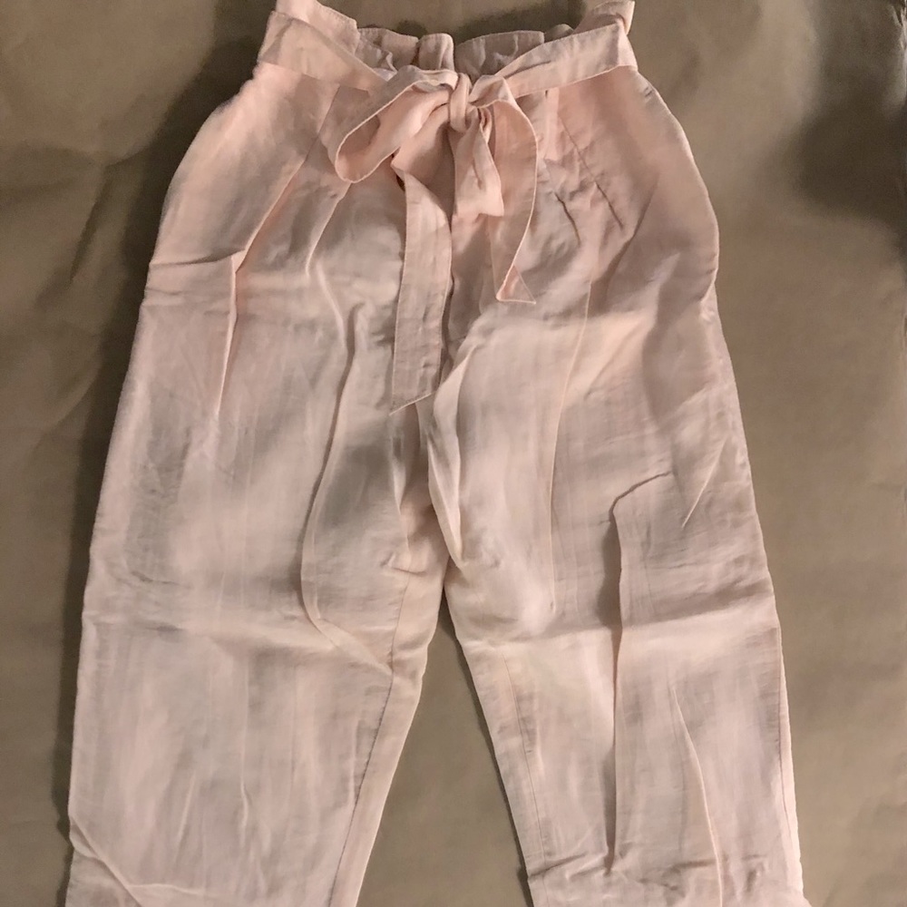 Club Monaco high waisted pink trousers